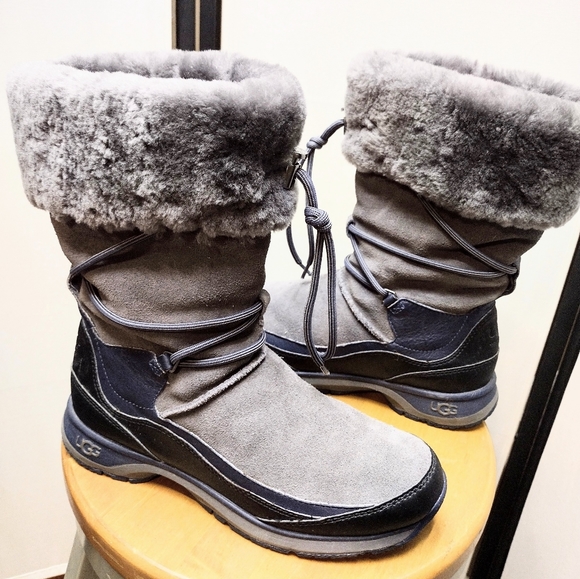 UGG Shoes - UGG SZ 9 ORELLAN SUEDE/LEATHER/SHEARLING THINSULATE SNOW BOOTS NWOB